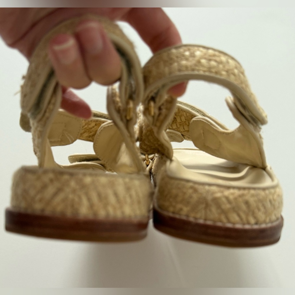 CHANEL Raffia Dad Sandals Size 41C - Picture 5 of 7